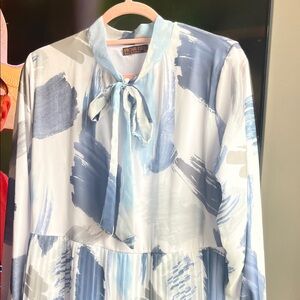 Blue and White Kaftan Eid Modest Dress nwot from Turkey